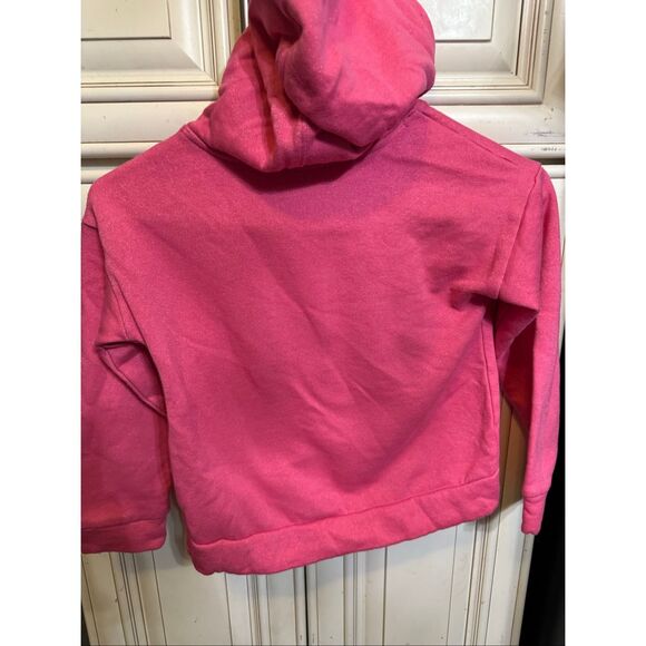 Nike Girls Club Fleece High Low Pullover Hoodie Sweatshirt Pink Black Size Large - Picture 7 of 7